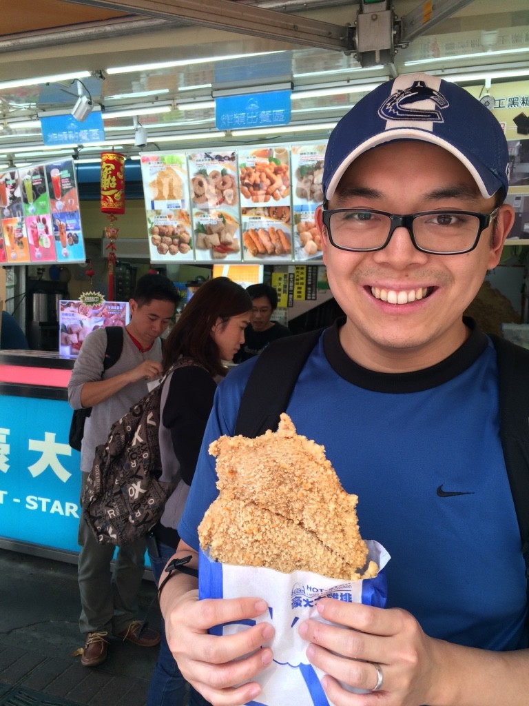 Tim and the large chicken cutlet (70 NT = $2.80 CAD)