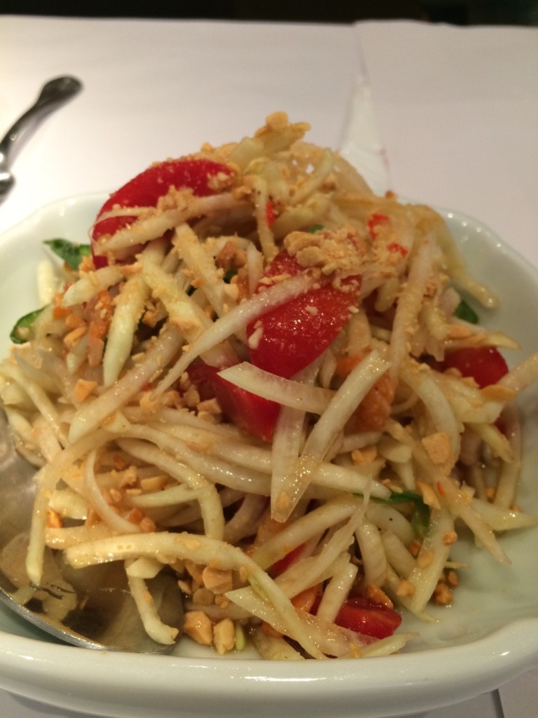 Green papaya salad (250 NT = $10 CAD)