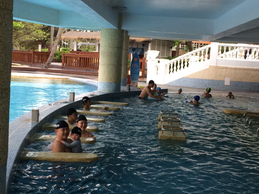 The Fontanilla's with their swim caps on