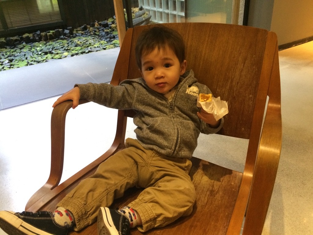 Nate relaxing with his pineapple cake