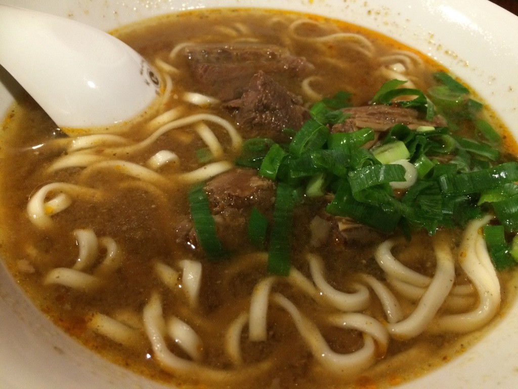 Tim's beef noodle (160 NT = $6.50 CAD). He says this is favourite broth so far.