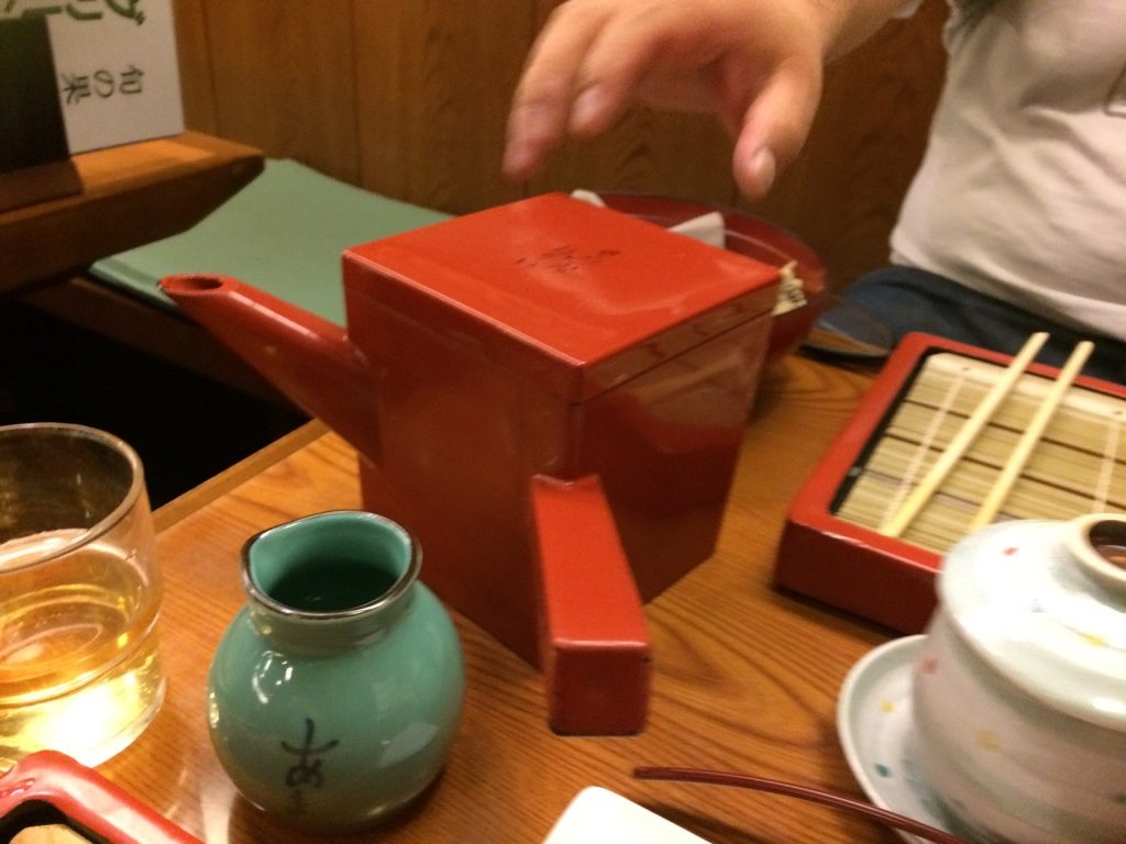 After you're done with your noodles, they give you a pot of buckwheat noodle water (what they boiled the noodles in) to add to your dipping sauce to then drink like a soup.