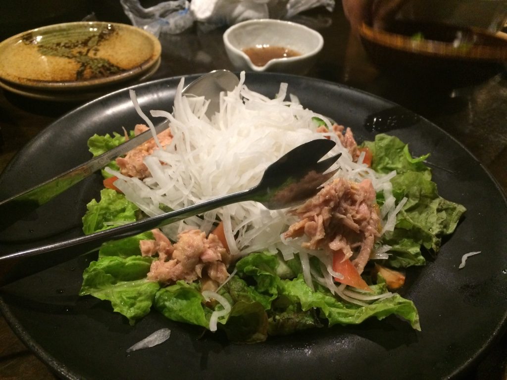 Daikon tuna salad. I thought the tuna was going to be raw. 