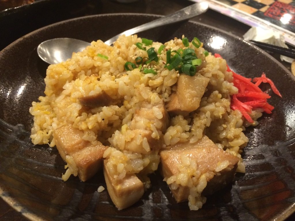 Pork belly fried rice. Tim's favourite dish. (699 JPY = $8.10 CAD)