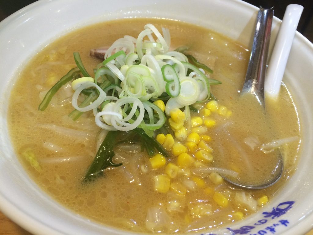 Normal Miso ramen with corn (850 JPY = $9.90 CAD)