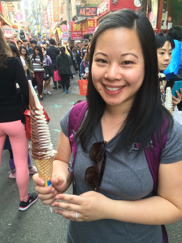 Big ice cream for 1500 KRW = $1.70 CAD. It wasn't very creamy but more icy