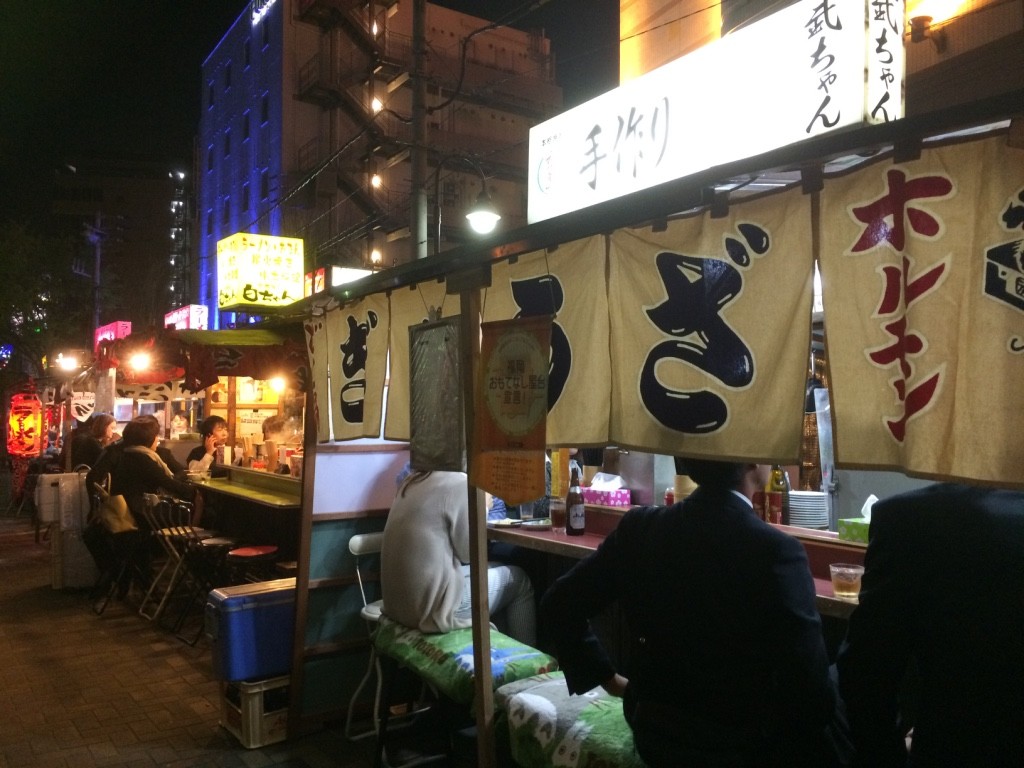 Yatai along the canal in the Nakasu area of Fukuoka 