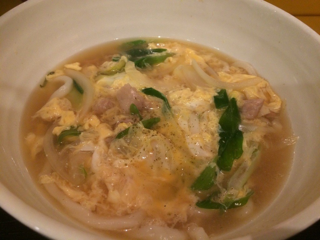 Tim's chicken and egg udon (880 JPY = $10.50 CAD)