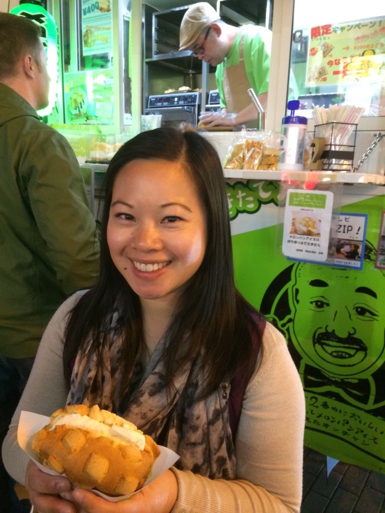 Melon bun with ice cream: 400 JPY = $4.70 CAD