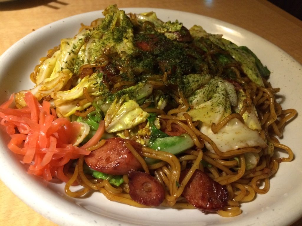 Yakisoba to end our meal. It was pretty large plate for 480 JPY = $5.50 CAD