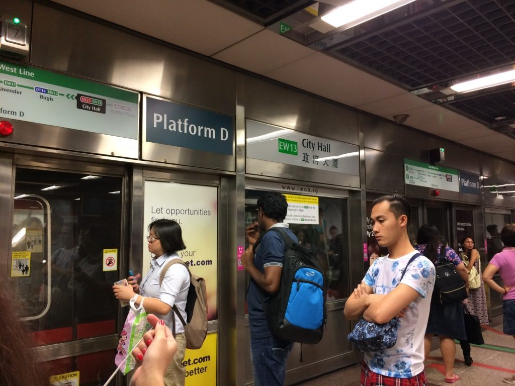 Waiting for the train to Changi Airport