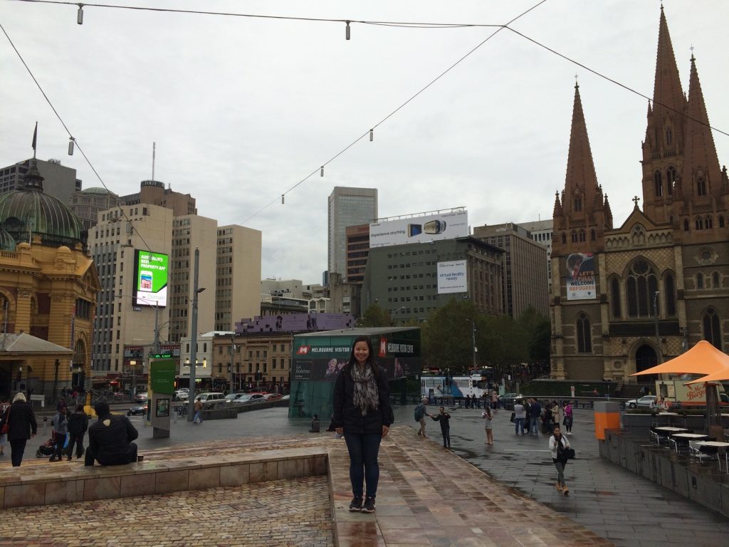 Federation Square with St. Paul's Cathedral in the background