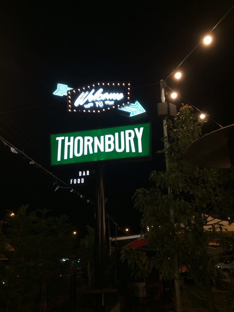 The sign outside the food truck area. Thornbury is a suburb north of Melbourne.