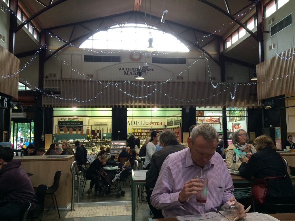 The food court area of South Melbourne Market