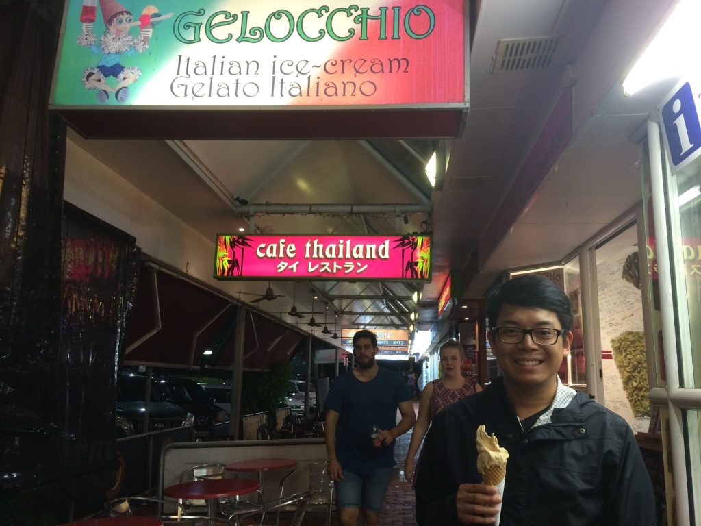 Last night at Gelocchio. Tried the Himalayan caramel salt in a waffle cone ($4.80 AUD = $4.54 CAD)