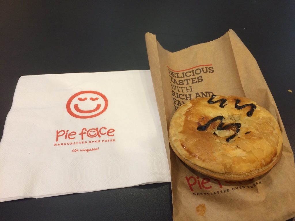 Pie face ($5.95 AUD, a $1 more than outside the airport).