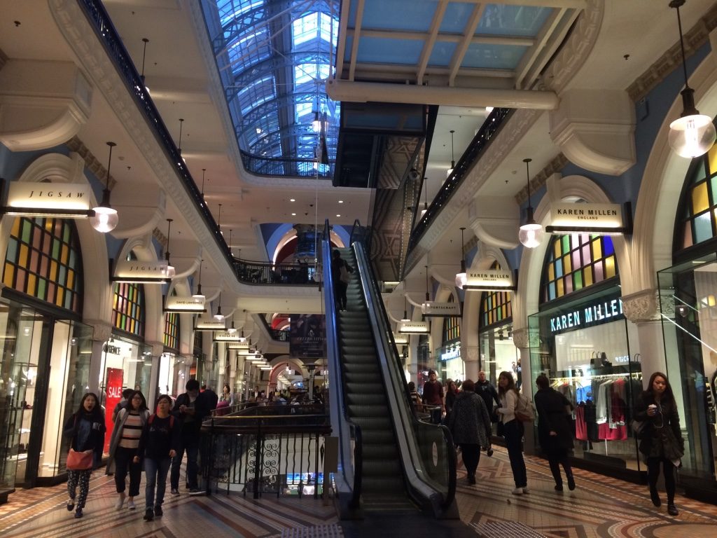 On the top floor of the QVB