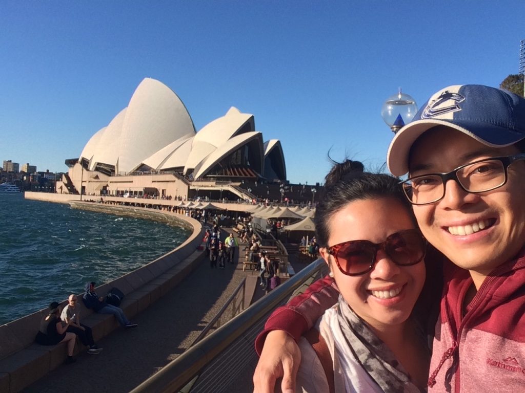 Another selfie with blue skies at the Sydney Opera House