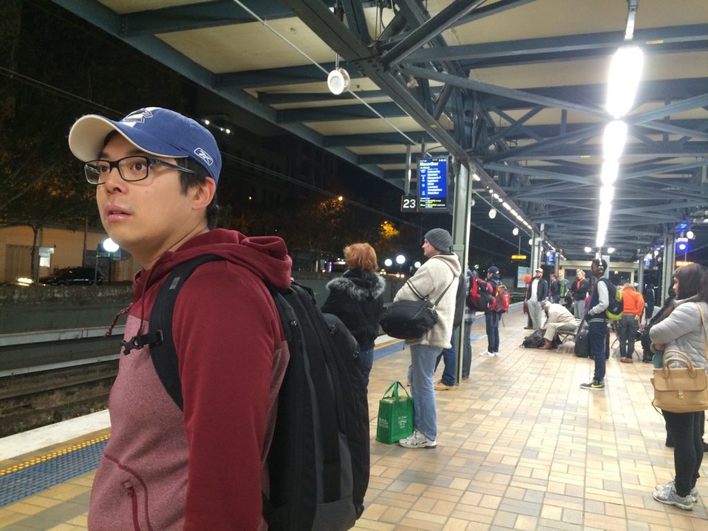 Central Station platform 23 waiting for the Airport train