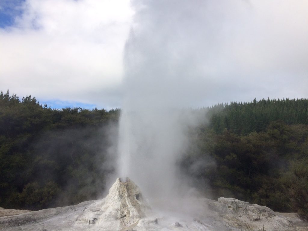 Close up of the geyser as the weather began to change