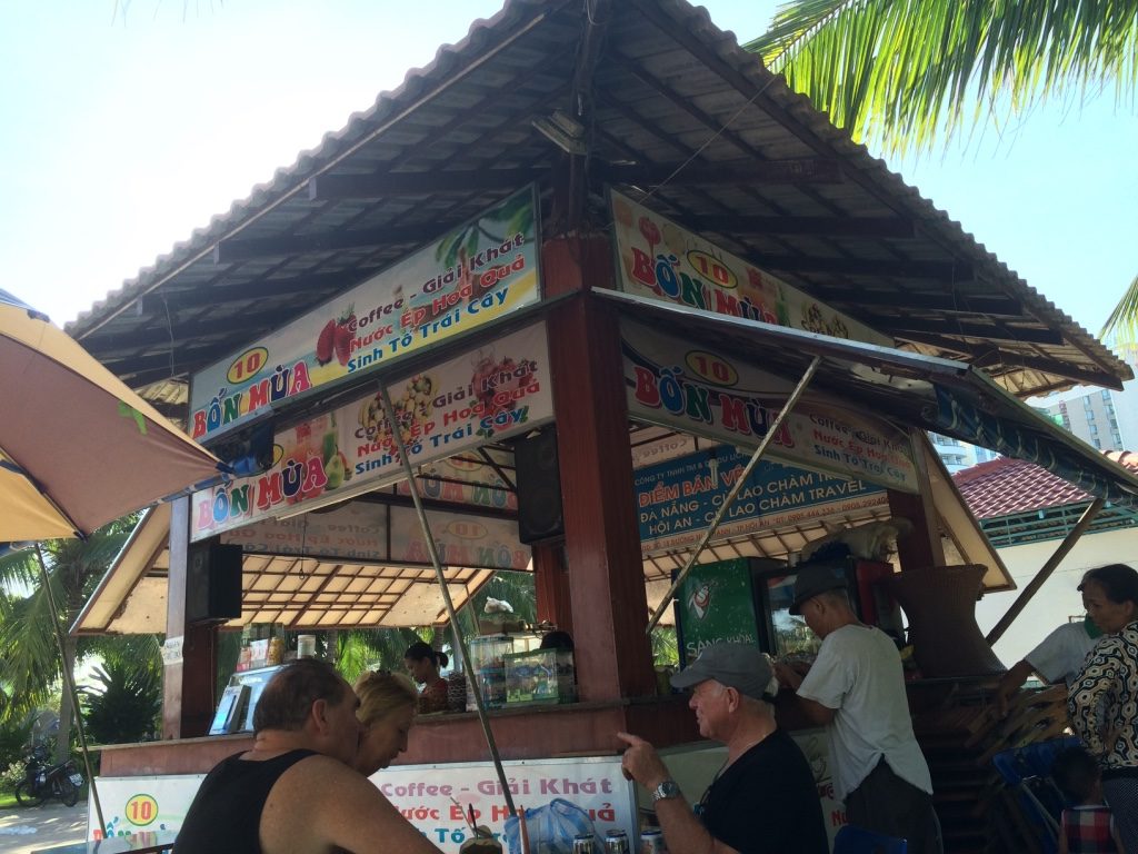 Cafe by the beach - I was entertained by the Aussies in the picture talking freely thinking no one understands English.