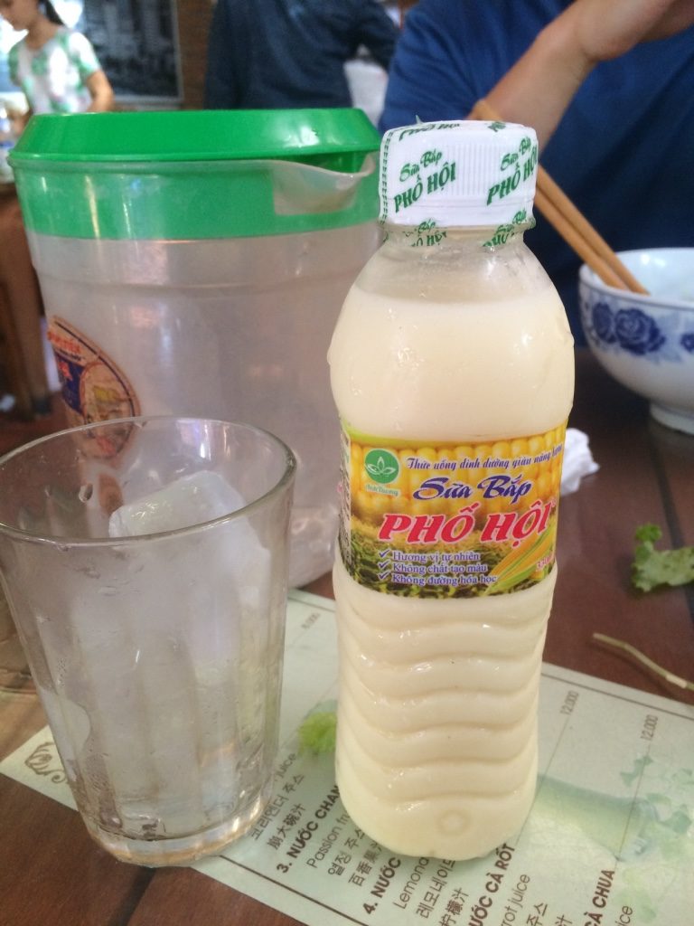 Corn milk is popular in Vietnam so we had to try it. It tasted like drink cold/sweet creamed corn
