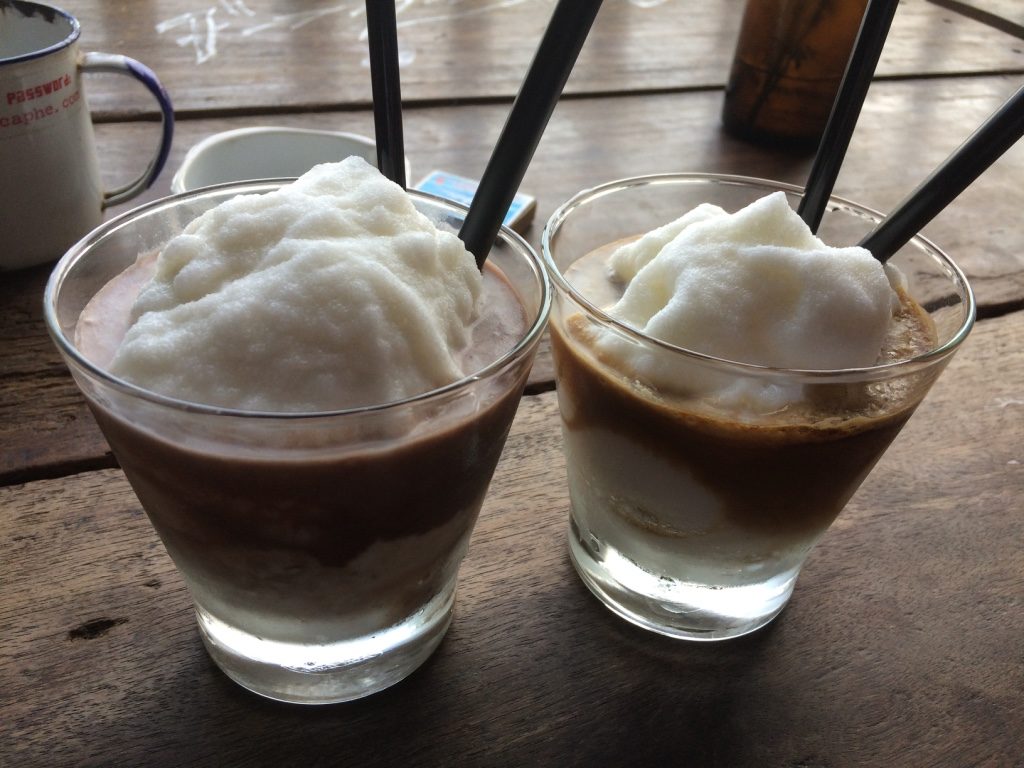 Coconut cocoa and coconut coffee (both 45,000 VND each = $2.60 CAD)