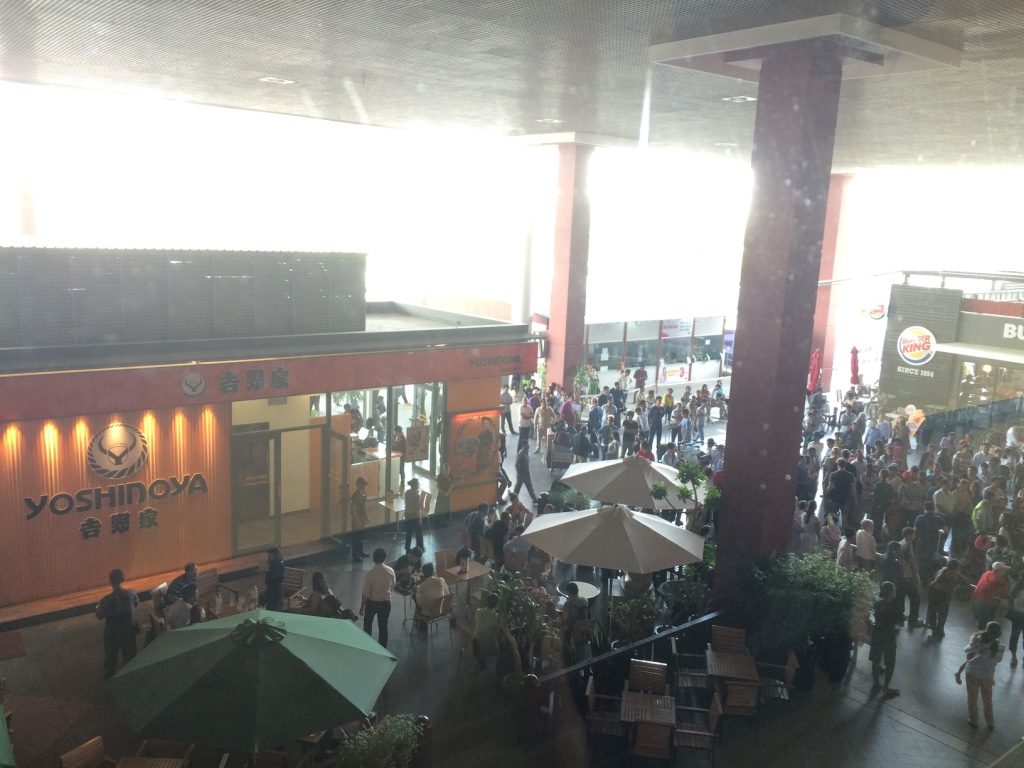 There are a lot of restaurants outside the terminals near the arrivals