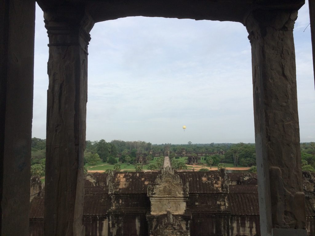 View from Angkor Wat towards the front entrance