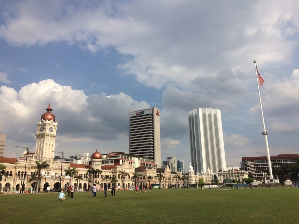 Sultan building and the famous Malaysia flag pole