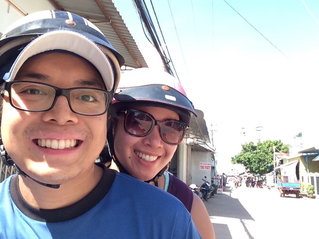 Pulled over in town to look at the map and turn around (and take a scooter selfie)